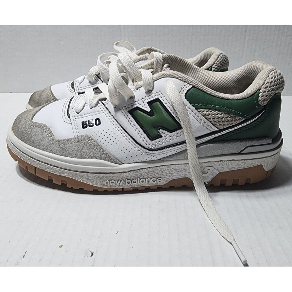 New Balance 550 Big Kids Green White Leather Sneakers Shoes Size 5